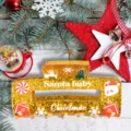 Christmas glitter resin hair claw clip with cute holiday prints, perfect for festive winter hair styling. - Yellow Glitter Christmas Claw