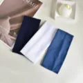 Solid color knitted sports headband wide yoga hairband stretch elastic headscarf for women - Cool Blue Set