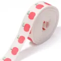 Red apple patterned cotton ribbon roll for DIY gift wrapping and party decoration crafts. - Apple Style / Single Roll