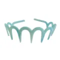 Diadema ondulada jaspeada azul con patrón de nube para lavar la cara y peinar, accesorio elegante. - N.º 5 Diadema grande cian con motivo de nubes