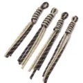 Handmade braided nylon lanyard keychain dual-color DIY bag pendant accessories set of four - Contrast Color Hand-Woven Lanyard / Approx. 25cm (Pack of 4) / Dark Coffee and Light Coffee