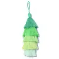 Ciondolo a nappa in poliestere verde sfumato a cinque strati per gioielli e fiori - Lunghezza Totale Circa 21cm (1 Pezzo Incluso) / Sfumatura Verde