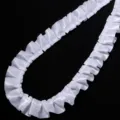 White pleated lace trim detail, polyester ruffled ribbon for DIY doll clothes and cuffs. - Width: 2.5cm 3 Yards/Pack / White