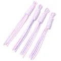Handmade woven nylon keychain strap detail, pink and purple color contrast, DIY bag pendant. - Contrast Color Hand-Woven Lanyard / Approx. 25cm (Pack of 4) / Light Pink + Light Purple