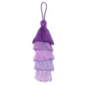 Pendaglio a nappa in poliestere sfumato viola a cinque strati per gioielli fai-da-te - Lunghezza Totale Circa 21cm (1 Pezzo Incluso) / sfumatura viola