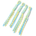 Detail shot of handcrafted blue and yellow nylon braided keychain lanyards for DIY phone accessories. - Length Approx. 25cm (46g/Pack) / Light Blue + Yellow