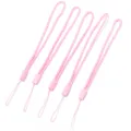 Cinturino corto in poliestere rosa cordino da polso per cellulare chiavi e chiavette USB. - Tondo Corto / 10 Pezzi/Confezione (Lunghezza circa 20cm/Diametro 3mm) / Rosa