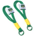 Double layer polyester woven keychain lanyard wrist strap mobile phone DIY accessories green - Green