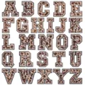 Patchs brodés alphabet imprimé léopard pour vêtements, chapeaux, sacs et coques de téléphone. - Ensemble Complet A-Z