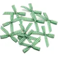 Nastri con fiocchi a quadretti verde e bianco, ideali per fai da te, bambole e confezioni regalo. - 30 Pezzi/Confezione (Circa 2X3cm) / Verde