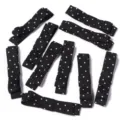 Black polka dot fabric bow DIY hair accessories clothing hat sewing craft material - 10 Pieces/Pack / Black
