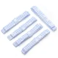 Blue white gingham floral ribbon fabric strips for hair bow accessories DIY sewing craft - 1x7cm / Blue