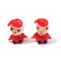 Handcrafted red glass Santa Claus beads for DIY jewelry making, charm bracelets, and holiday party decor. - Santa Claus / 2 Pcs/Set