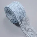 Hellblaue Polyester Tüllspitze Borte Band, perfekt für DIY Puppenkleidung und Nähhandwerk. - 5 Yards Packung / Blau