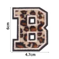 Parche bordado con letra B de leopardo para ropa DIY, sombreros, bolsos y fundas. - Letra B / Juego de 3