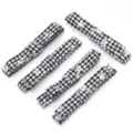 Black and white plaid fabric ribbon bows, DIY hair accessories and clothing sewing craft supplies. - 1x7cm / Black