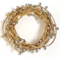 Gold cord necklace trim with silver beads detail, punk style fashion accessory material. - Cord Width 3mm Stud Outer Diameter 6mm / Gold