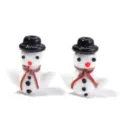 Glass snowman charm bead for DIY bracelet necklace jewelry making christmas party accessory - Colorful Scarf Snowman / 2 Pcs/Set