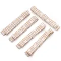 Close-up detail of brown plaid floral ribbon strips, perfect for DIY hair bows and craft accessories. - 1x7cm / Coffee