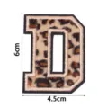 Parche bordado con letra D de leopardo para decorar funda de movil ropa bolso sombrero - Letra D / Juego de 3