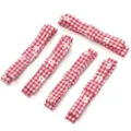 Red and white plaid ribbon straps for DIY hair clips, clothing accessories, and doll decoration. - 1x7cm / Red