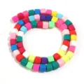 Perline cubiche in argilla polimerica colorata per bracciali e collane fai da te accessori. - Multicolore