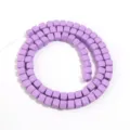 Filo di perline quadrate in argilla viola per bracciali e collane fatti a mano accessori di gioielli. - 5mm (circa 85 pezzi) / Viola