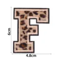 Écusson brodé lettre F imprimé léopard pour vêtement chapeau sac DIY taille 6x4.8cm - Lettre F