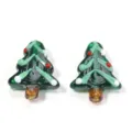 Christmas tree glass beads for DIY jewelry making, handmade charm for bracelets and necklaces. - Christmas Tree (21x25mm) / 2 Pcs/Set