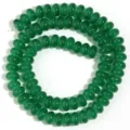 Detalle de hebra de cuentas de ábaco de vidrio verde, cuentas espaciadoras para accesorios de joyería. - 75 Piezas/Tira / Verde esmeralda