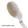 Vue détaillée du ruban de strass adhésif de 8 mm de large, longueur 1 yard pour bricolage. - Largeur Env 8mm (1 Yard) / Argent