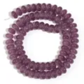 Abalorios de ábaco de vidrio violeta material de joyería DIY, detalle de espaciador redondo. - Púrpura Grisáceo