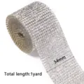 Selbstklebendes Strassband Kristall Diamant Rolle für DIY Handwerk Kleidung Dekor 34mm - Ca. 34mm Breite (1 Yard) / Silber