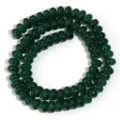 Hilo de cuentas de ábaco de vidrio verde oscuro para joyería DIY pulseras y collares. - Verde Oscuro