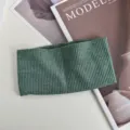 Solid color green knitted sports headband wide yoga hair band elastic hair accessories - Malachite green