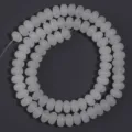 Cuentas de abaco de imitacion de jade de vidrio blanco, hilo para hacer joyas bricolaje detalle. - Crema