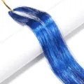 Mple laser PET trihes lamperi metallikes toufites gia DIY styling prosopikon mallion. - Συσκευασία 120cm / Λέιζερ Βασιλικό Μπλε