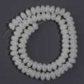 Collar de cuentas de abaco rondelle de vidrio imitacion jade blanco para joyas bricolaje - Blanco lechoso