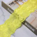 Bright yellow floral lace ribbon trim for DIY sewing garment accessories crafts apparel - Width 8cm (2 Yards/Pack) / Yellow