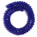 Hilo de cuentas de ábaco de vidrio azul para joyería DIY, ideal para pulseras y collares. - Azul zafiro