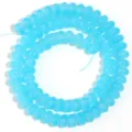 Hilo de cuentas de abaco de vidrio azul claro para hacer joyas pulsera collar accesorios. - Azul cielo