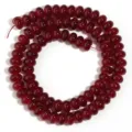 Hilo de cuentas de abaco de vidrio rojo oscuro para fabricar joyas collares y pulseras - Burdeos