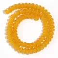 Hilo de cuentas de abaco de vidrio amarillo accesorio artesanal de joyeria DIY detalle. - Amarillo