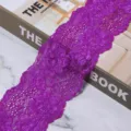 Purple elastic lace trim detail shot, perfect for DIY clothing, underwear, and hair accessories. - Width 8cm (2 Yards/Pack) / Purple