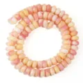 Perles rondelles craquelées en verre détail, dégradé rose jaune accessoires bijoux DIY. - Longueur environ 38cm (environ 75 pcs) Taille externe environ 5X8mm Trou environ 1.4mm / Jaune Rose