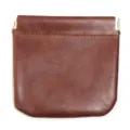 Braun Leder Quetschbeutel tragbare Aufbewahrungstasche fuer Sonnenbrille Kopfhoerer Lippenstift. - Ca. 12x12cm / Braun