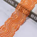 Oranger Polyester Spitzenborte Band für DIY Haarschmuck, Brautkleider und Puppenkleidung. - 2 Yards / Orange