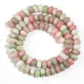Perles rondelles craquelées en verre dégradé bricolage accessoires de bijoux faits main - Longueur environ 38cm (environ 75 pcs) Taille externe environ 5X8mm Trou environ 1.4mm / Rouge et Vert