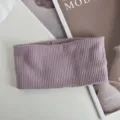 Solid color knit sports headband vintage yoga hair band wide elastic hair accessory for women - Taro Purple