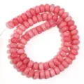 Perles abaque en verre craquelé rose dégradé DIY bijoux faits à la main accessoires - Longueur environ 38cm (environ 75 pcs) Taille externe environ 5X8mm Trou environ 1.4mm / Rouge Porcelaine